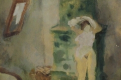 Akt-kalyha-elott-papir-gouache-festmeny-27x18.6-cm