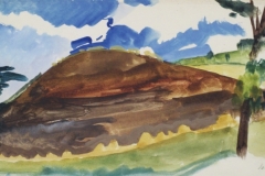 Barna-domb-papir-gouache-festmeny-20x34-cm