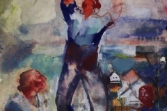 Csalad-papir-gouache-festmeny-53x38-cm