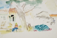 Dinnyearus-papir-aquarell-festmeny-21x33.6-cm