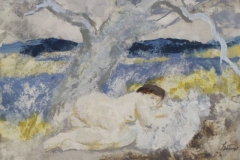 Fekvo-akt-a-szabadban-e.n.-gouache-papir-26x20-cm