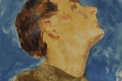 Felfele-nezo-no-profilbol-1944k.-gouache-papir-21x34-cm