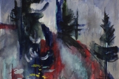 Fenyves-papir-gouache-festmeny-33x29-cm