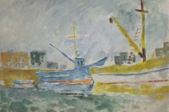 Fiumicino-papir-gouache-festmeny-24x32-cm