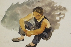 Foldon-ulo-ferfi-papir-gouache-festmeny-20.1x33.5-cm