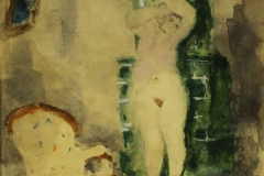 Kalyha-elott-vetkozo-no-papir-gouache-festmeny-18x19.7-cm