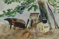 Kerti-szerszamok-papir-gouache-festmeny-20.4x33.5-cm