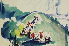 Kirandulok-papir-aquarell-festmeny-31.9x21-cm