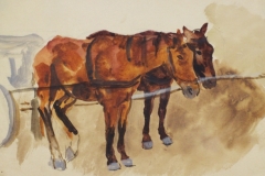 Kocsi-ele-fogott-lovak-papir-gouache-festmeny-21.2x34-cm