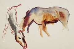 Lovak-papir-gouache-festmeny-20.2x33.5-cm