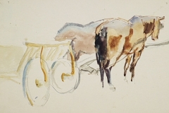 Lovasszeker-papir-gouache-festmeny-20.8x33.9-cm