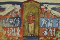 Szent-Istvan-ferkoterv-papir-gouache-festmeny-27.5x43-cm