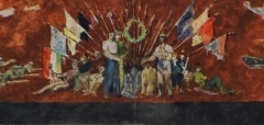 Szinvazlat-freskohoz-e.n.-gouache-papir-21x122-cm