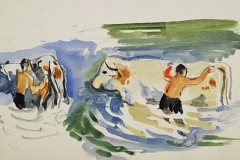 Tehenfurdetes-papir-gouache-festmeny-20.2x33.4-cm