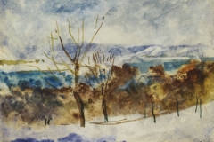 Zebegenyi-dunakanyar-telen-papir-gouache-festmeny-18x25-cm