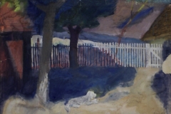 Zebegenyi-udvar-kutyaval-1930-gouache-papir-547x767-cm