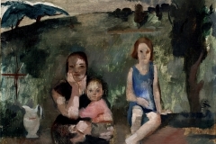Anya-gyermekeivel-1928k-olaj-furnérlemez-54x68.5-cm