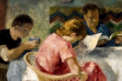 Asztal-körül-é.n.-tempera-olaj-vászon-110x121.5-cm
