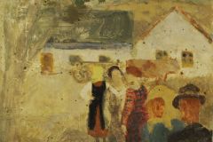 Falusi-udvar-é.n.-tempera-falemez-19.5x25-cm