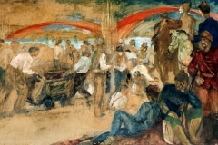 Freskó-színvázlat-tempera-rétegelt-lemez-43x78-cm