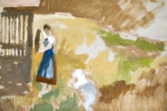 Lány-a-kútnál-1957-tempera-vászon-50.5x70-cm