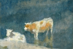 Tehenek-a-vízben-é.n.-tempera-vászon-40x50-cm