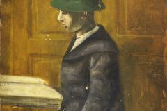 Zöldkalapos-kisfiú-1911-k.-olaj-karton-42.5x29-cm